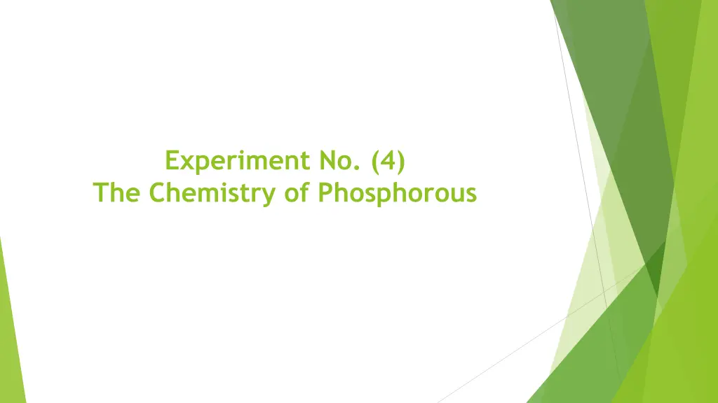 experiment no 4 the chemistry of phosphorous