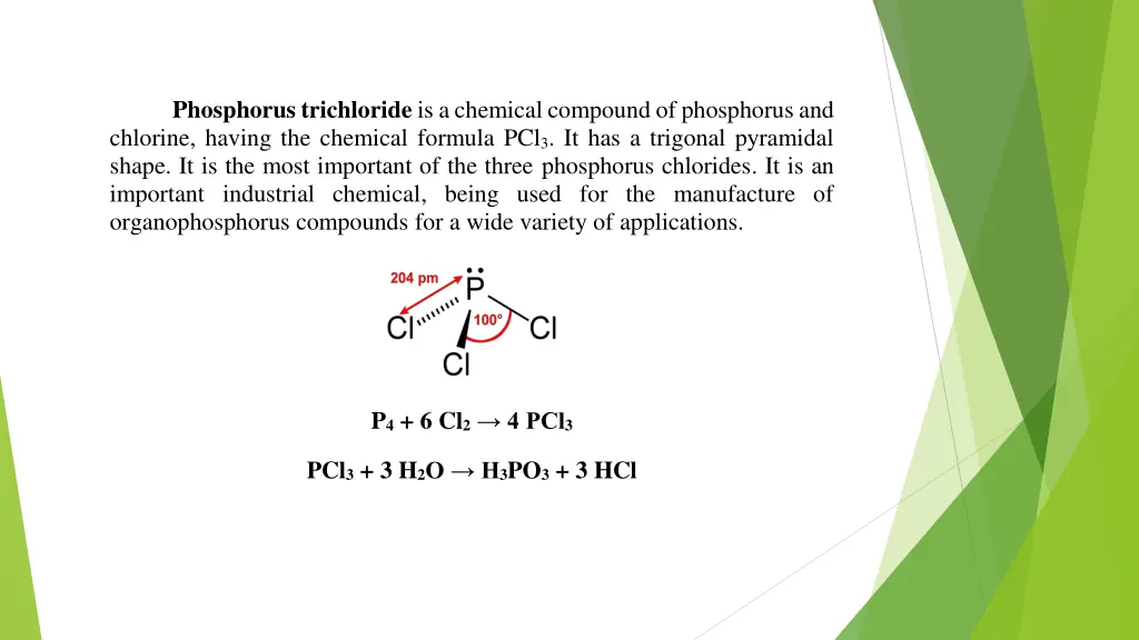 phosphorus trichloride is a chemical compound