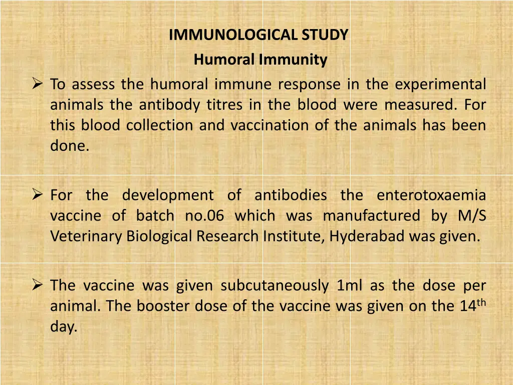 immunological study humoral immunity