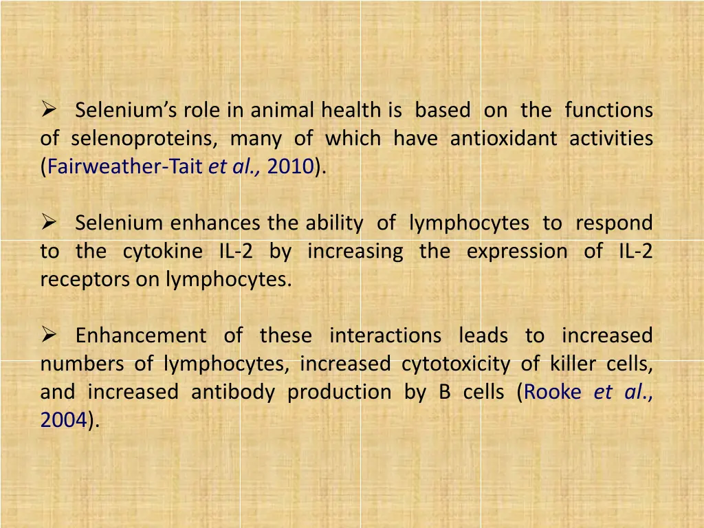 selenium s role in animal health is based