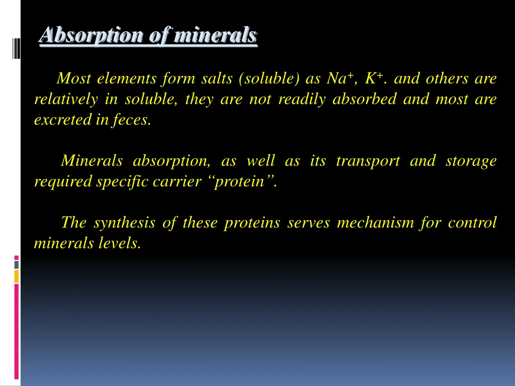 absorption of minerals