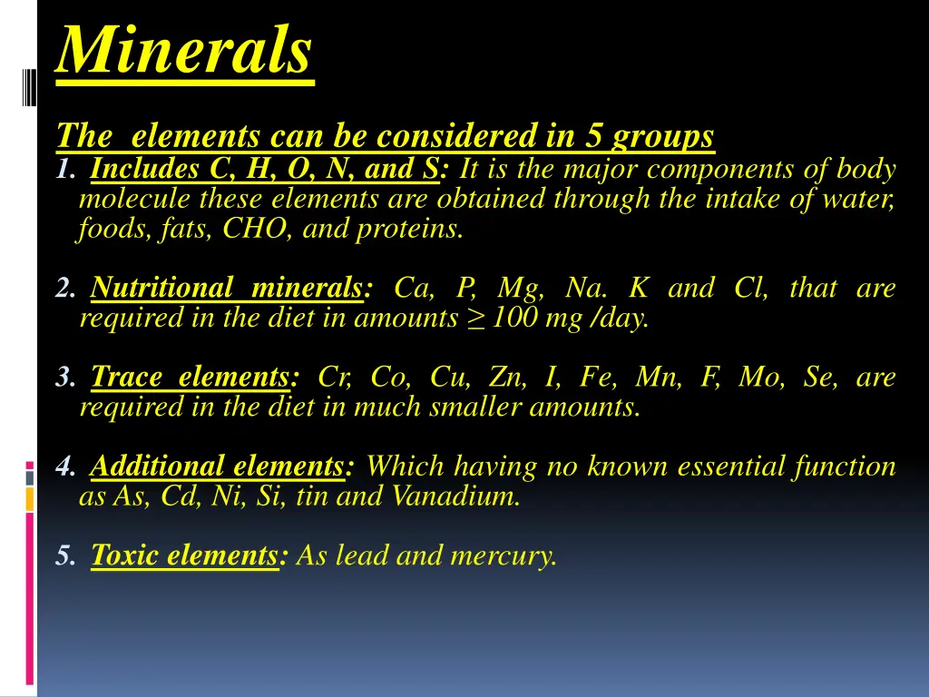 minerals