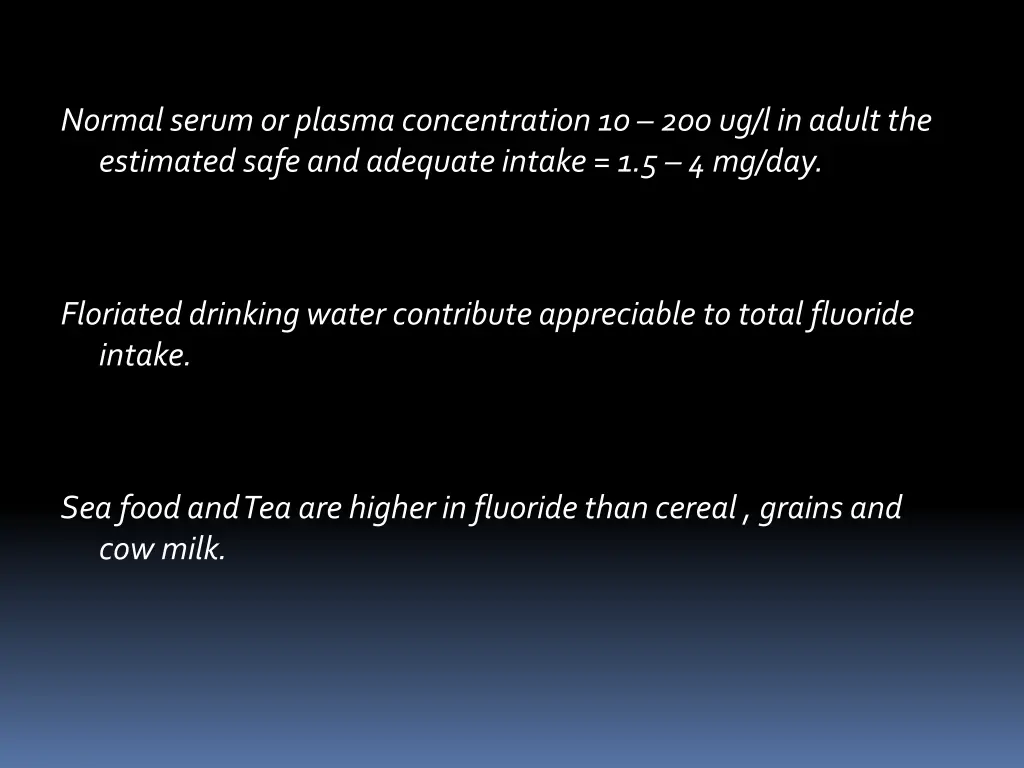 normal serum or plasma concentration