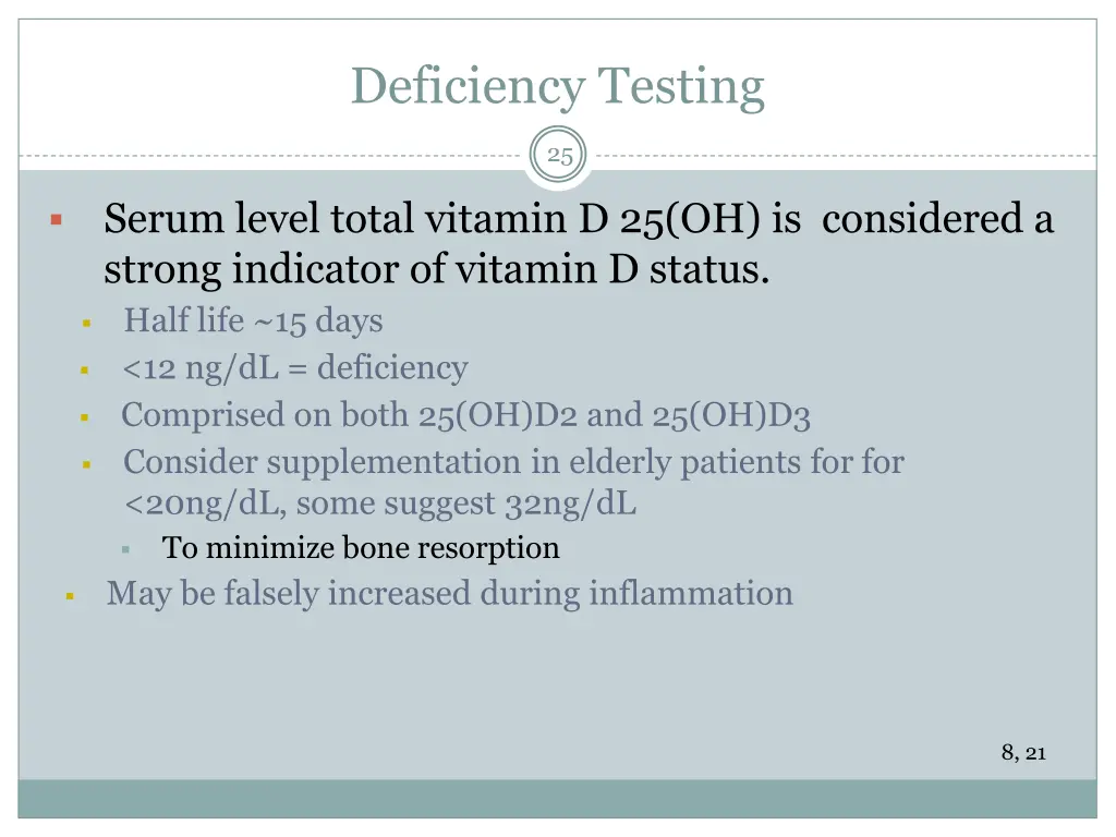 deficiency testing