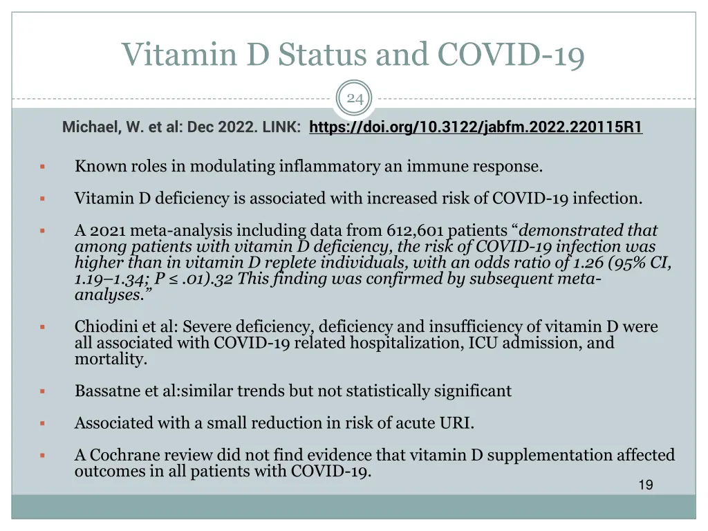 vitamin d status and covid 19