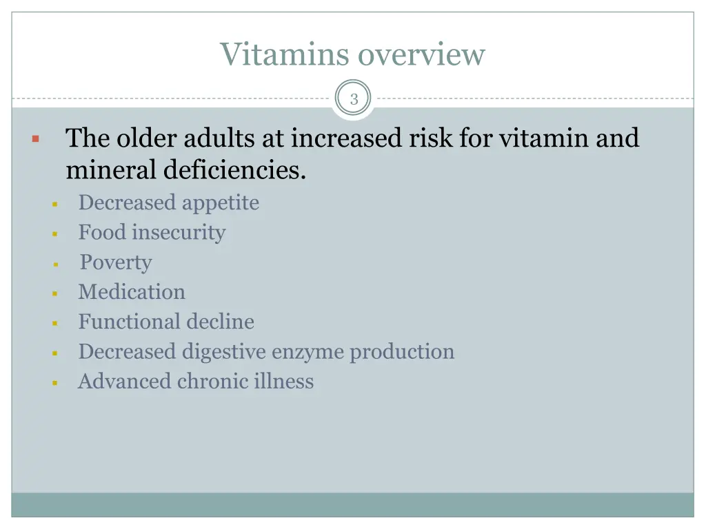 vitamins overview