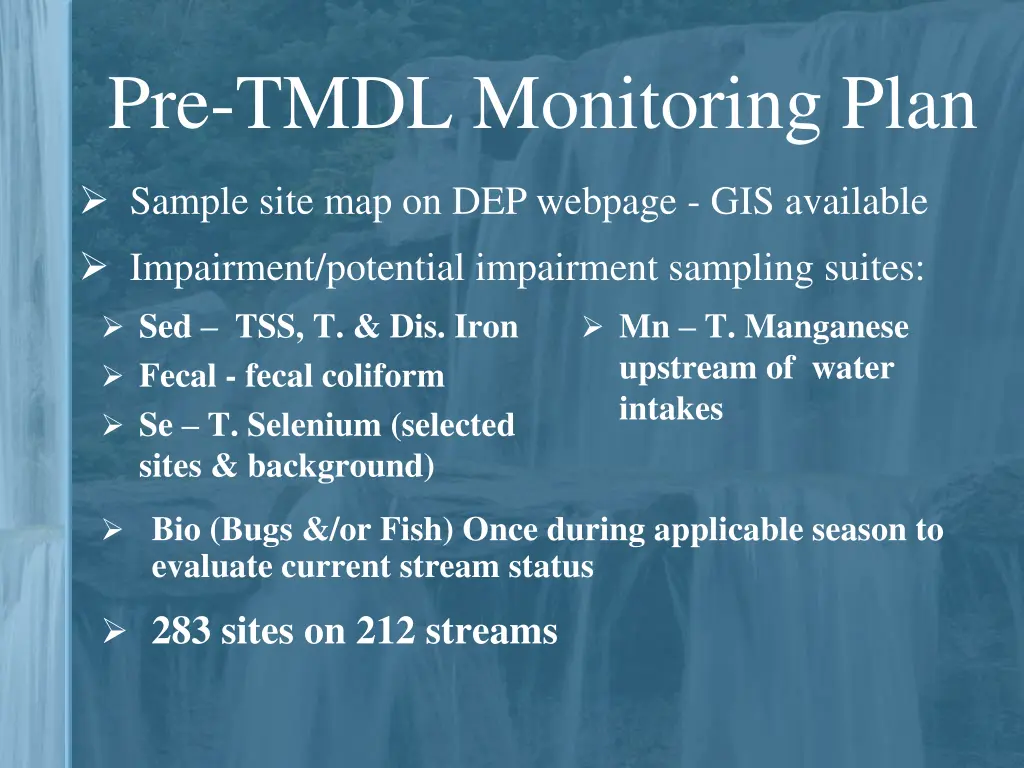 pre tmdl monitoring plan 2