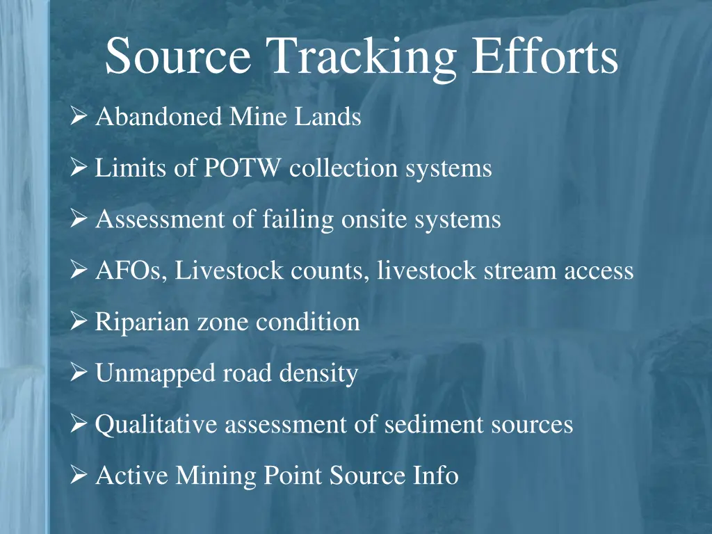 source tracking efforts