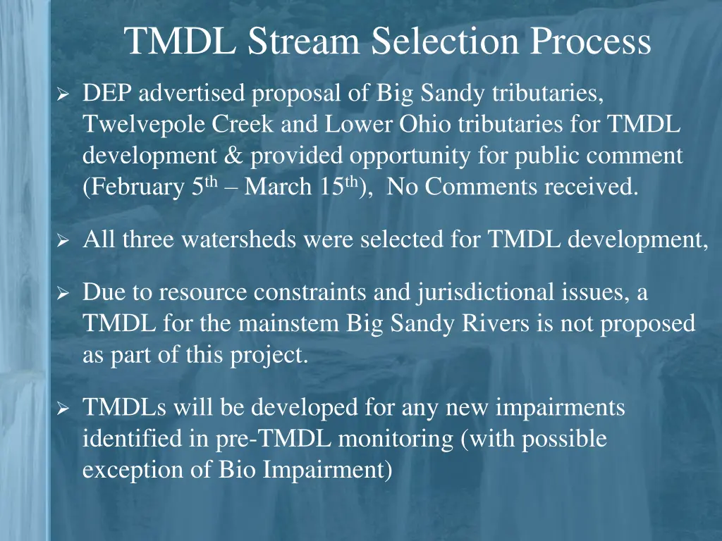 tmdl stream selection process 1