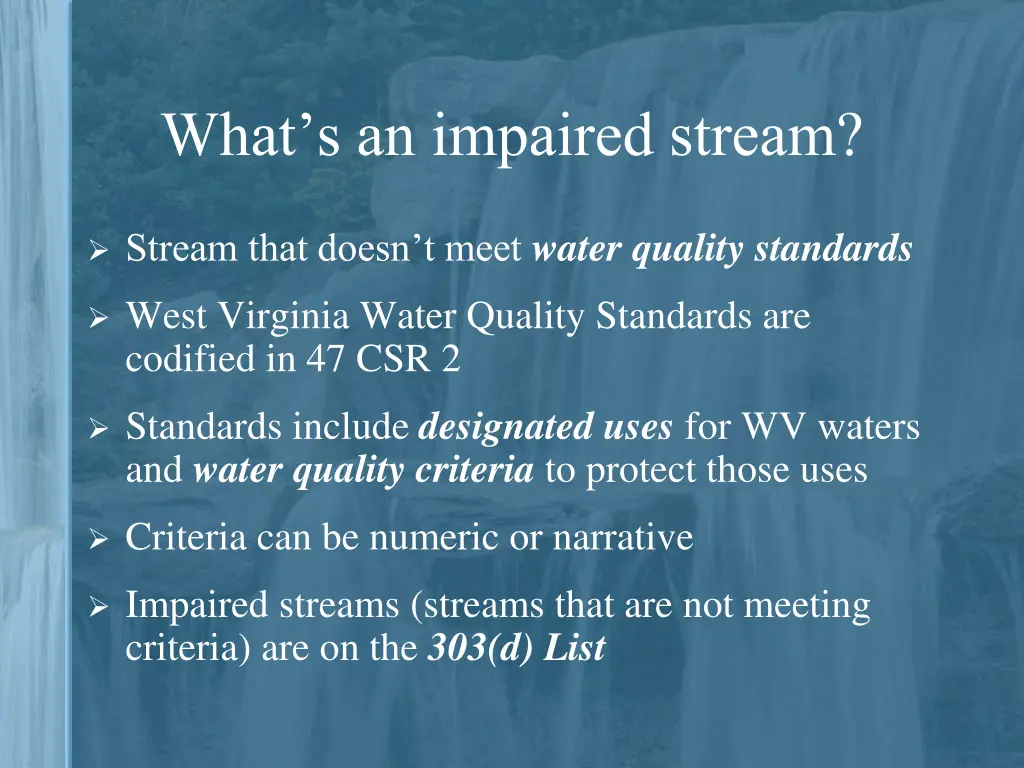 what s an impaired stream