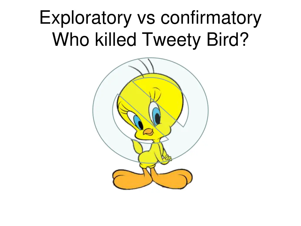 exploratory vs confirmatory who killed tweety bird