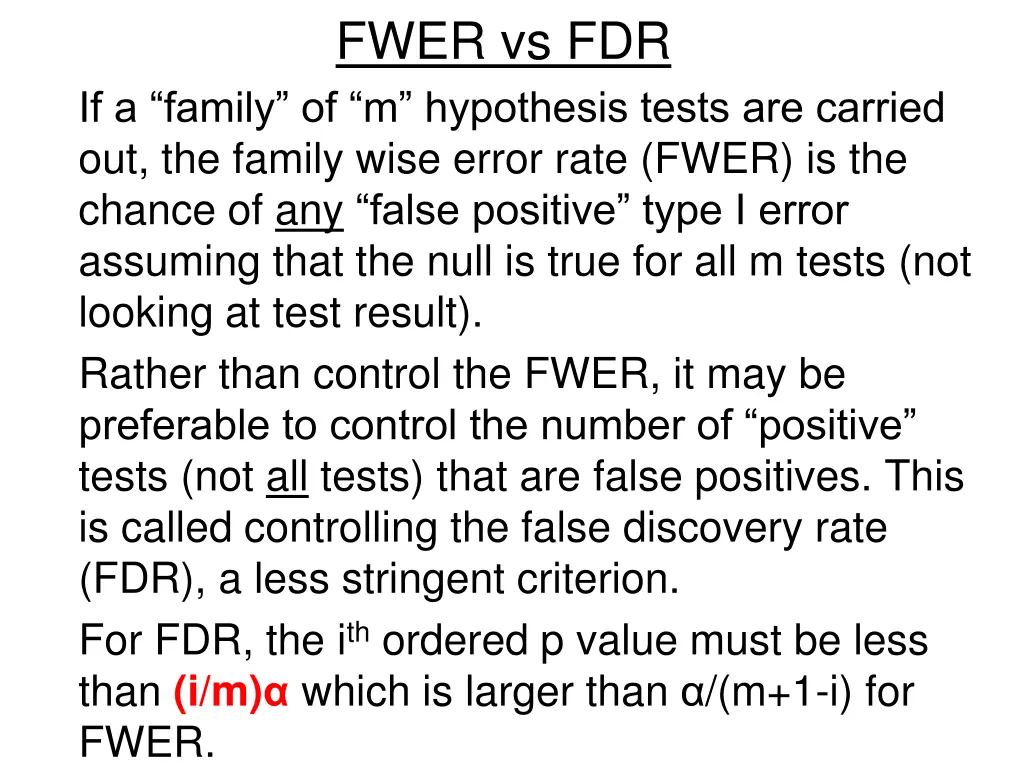 fwer vs fdr