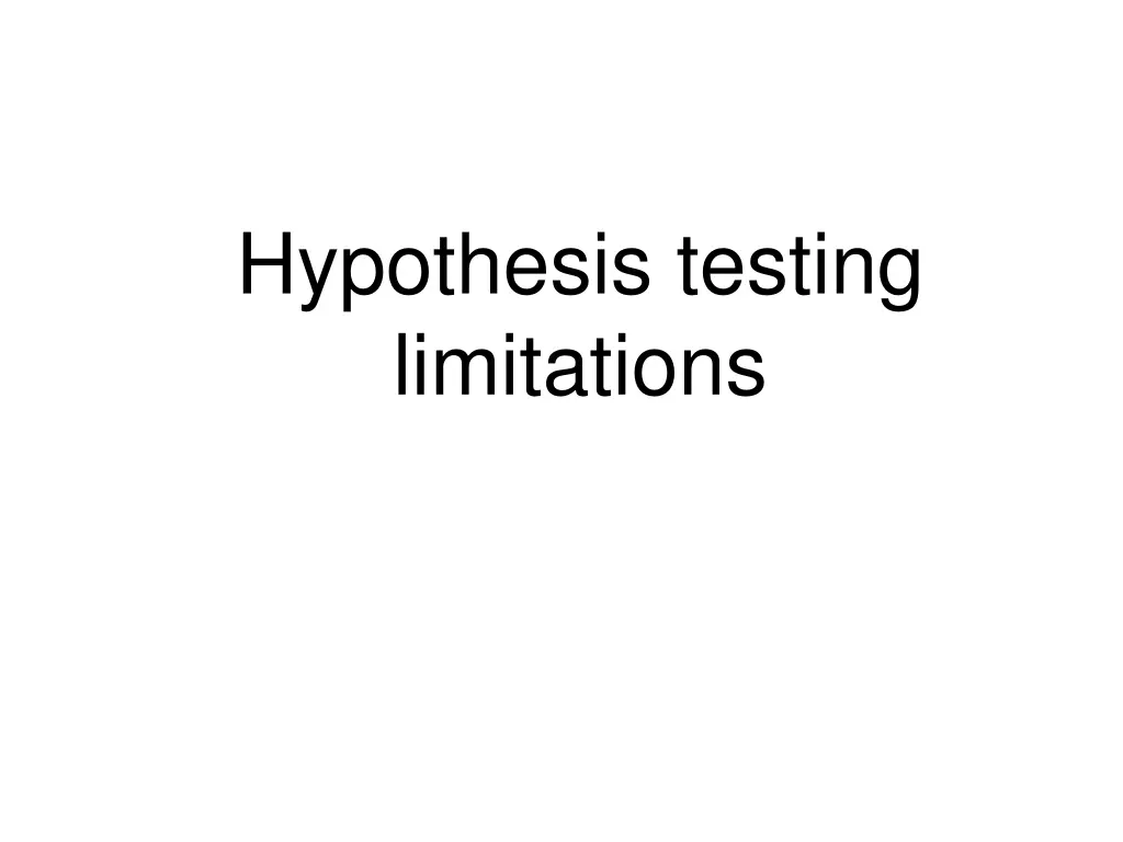 hypothesis testing limitations