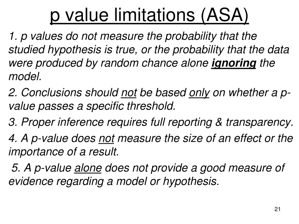 p value limitations asa 1 p values do not measure