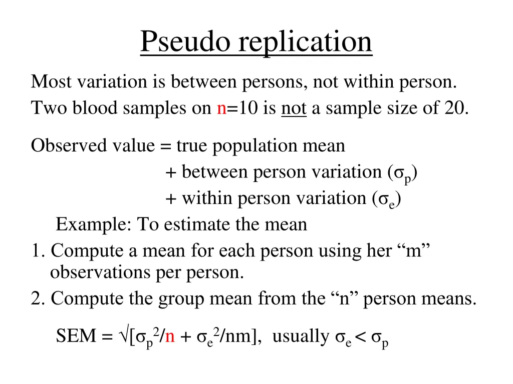 pseudo replication