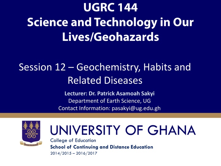 session 12 geochemistry habits and related