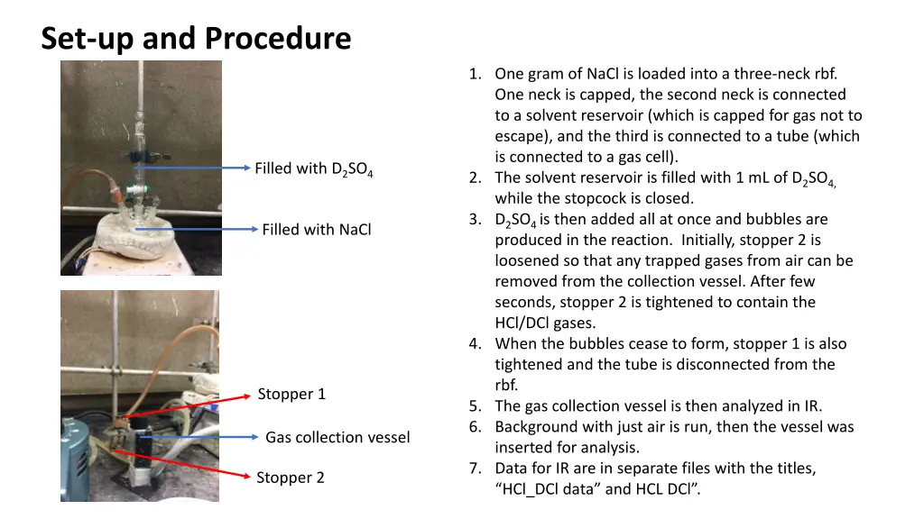 set up and procedure