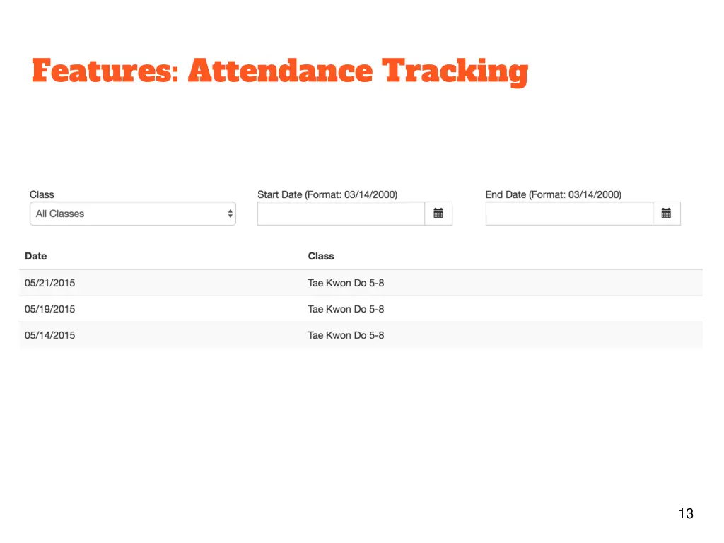 features attendance tracking 2