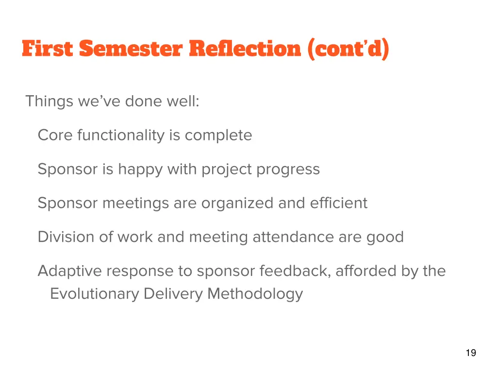 first semester reflection cont d