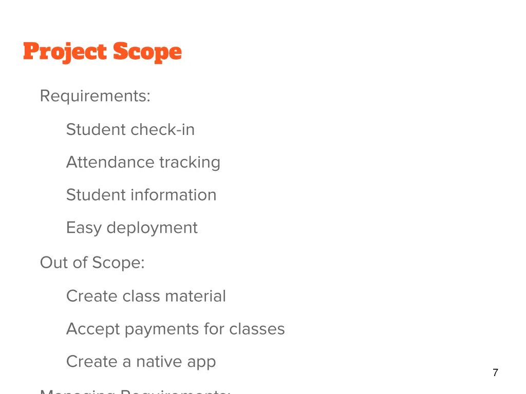 project scope