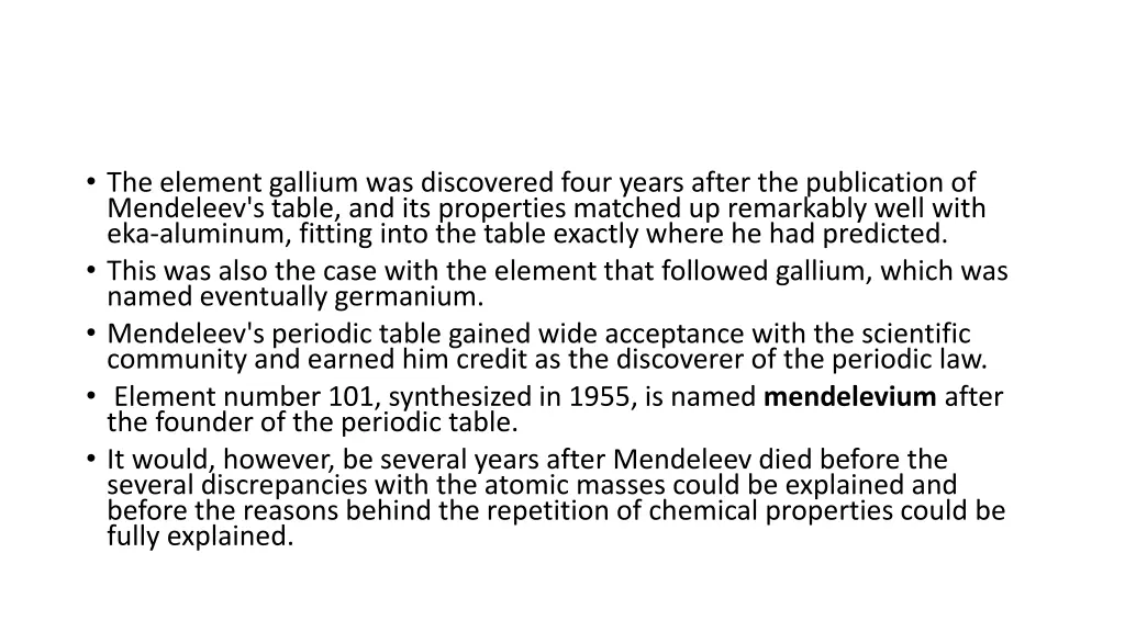 the element gallium was discovered four years