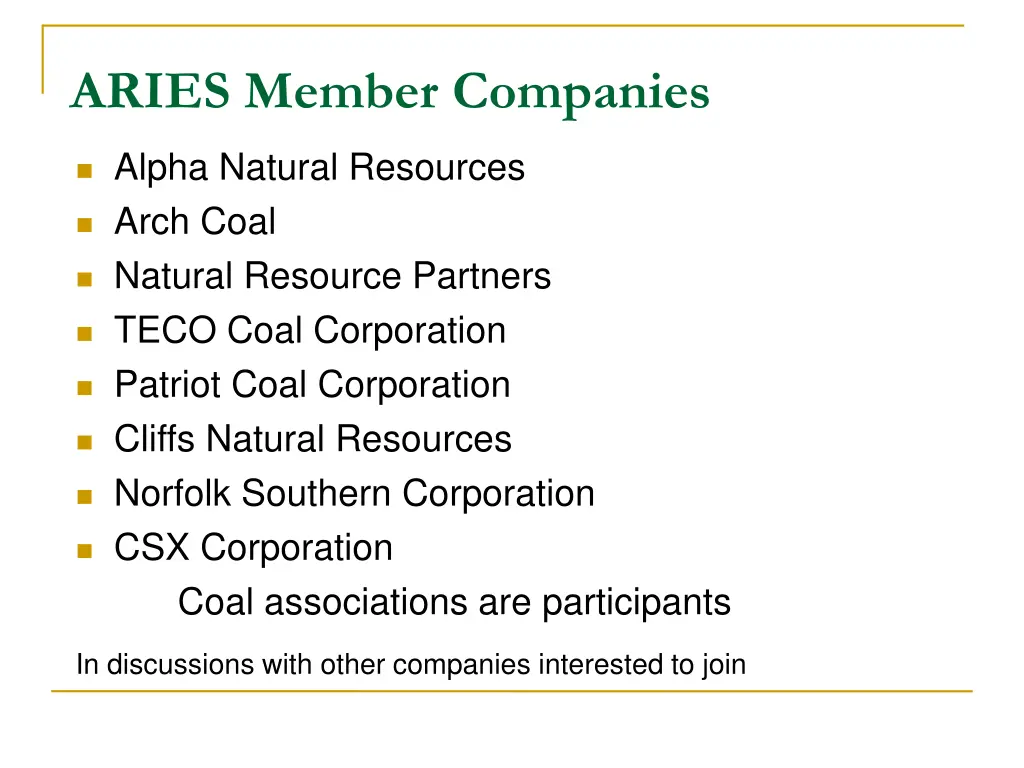 aries member companies