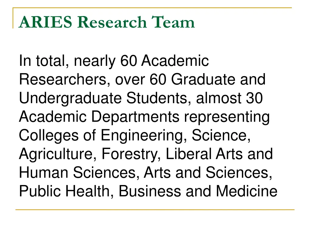 aries research team