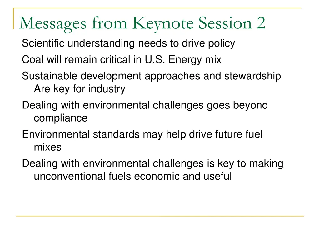 messages from keynote session 2 scientific