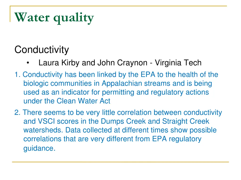 water quality 1