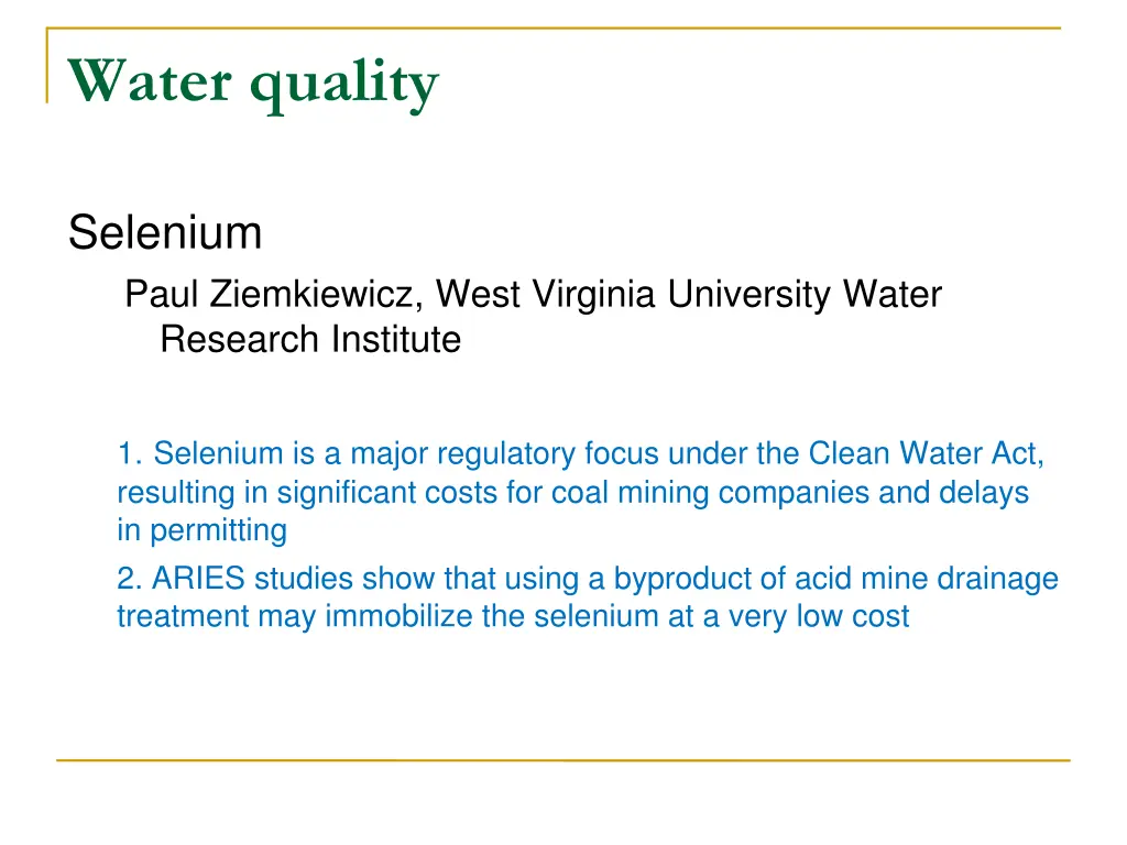 water quality