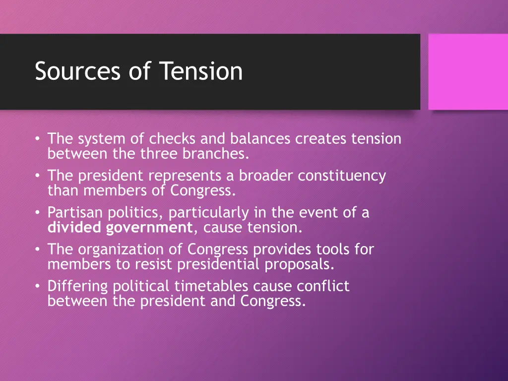 sources of tension