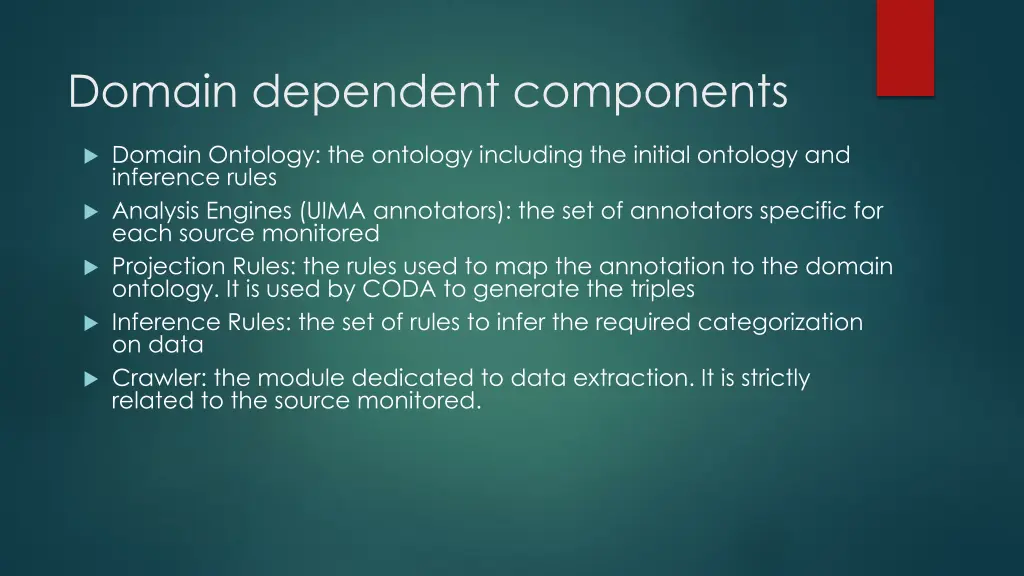 domain dependent components