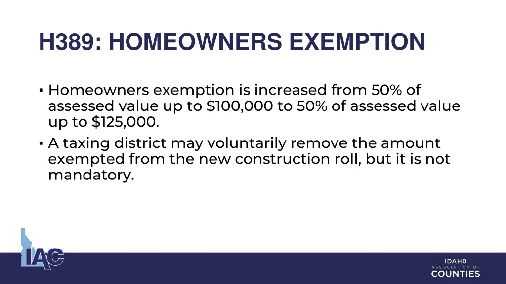 h389 homeowners exemption