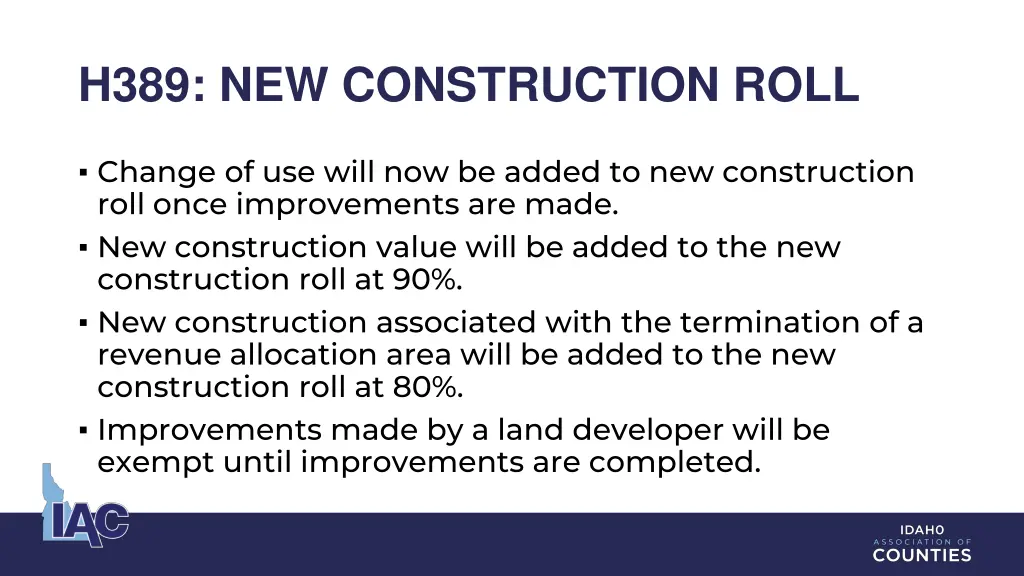 h389 new construction roll