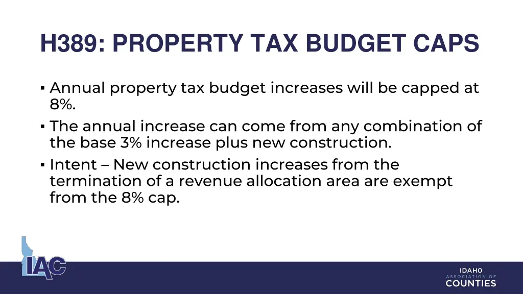 h389 property tax budget caps