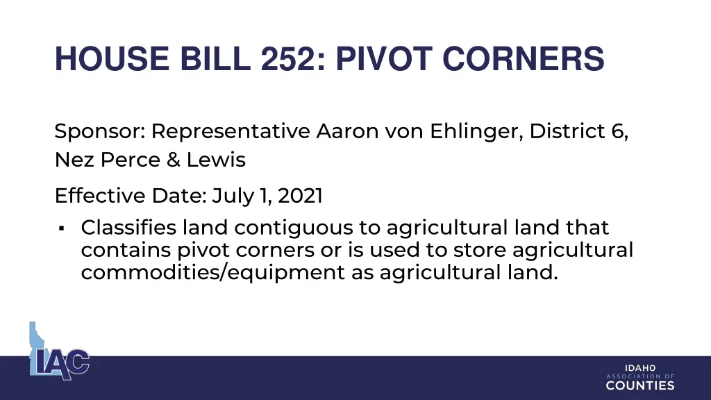 house bill 252 pivot corners