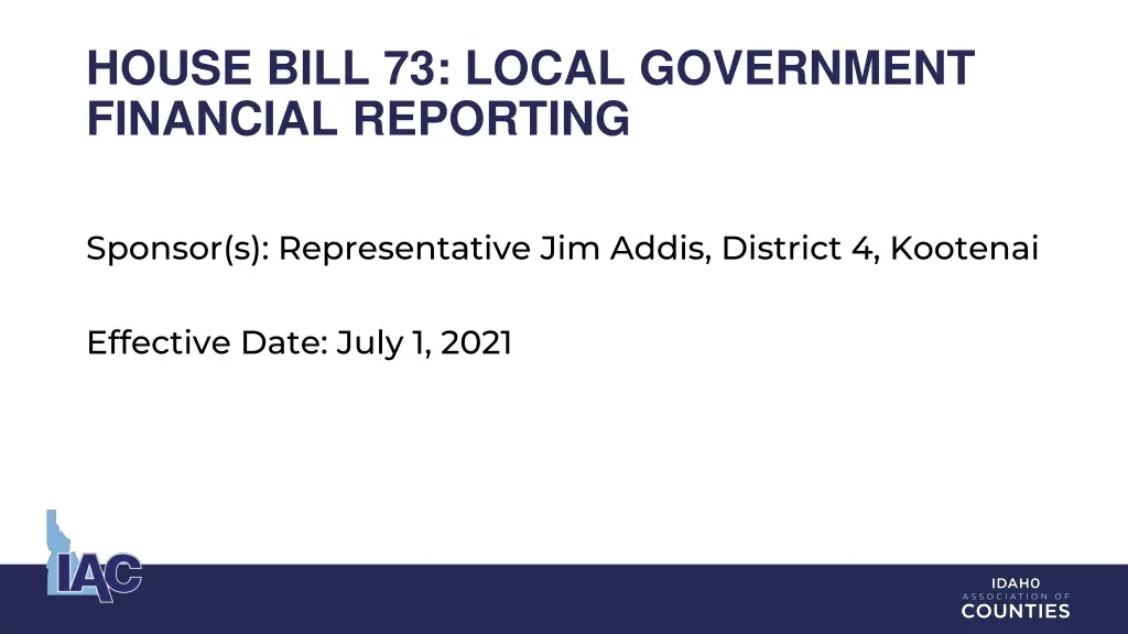 house bill 73 local government financial reporting