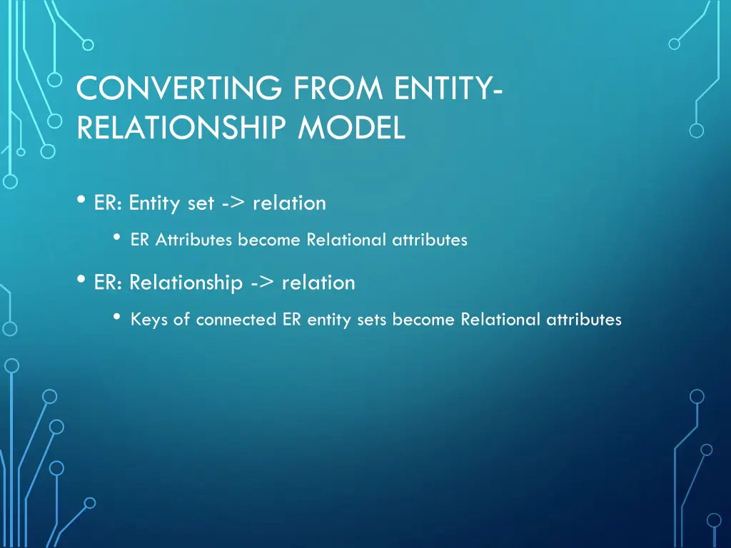 converting from entity relationship model