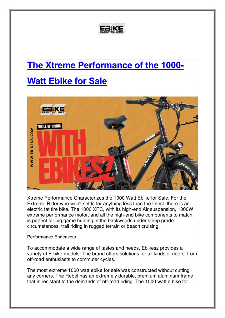 the xtreme performance of the 1000