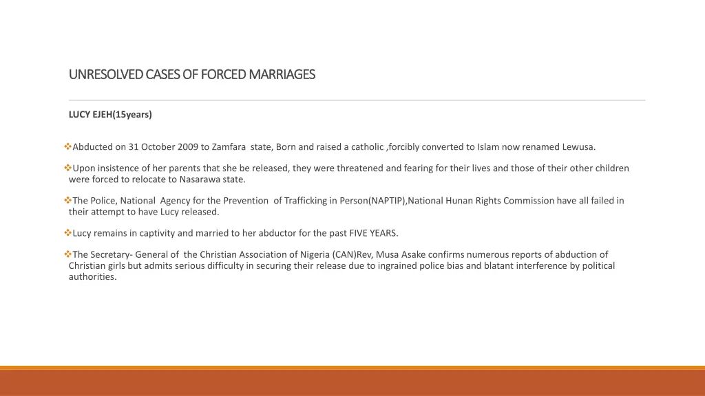 unresolved cases of forced marriages unresolved