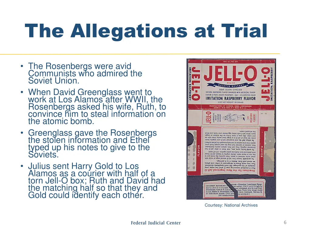 the allegations at trial