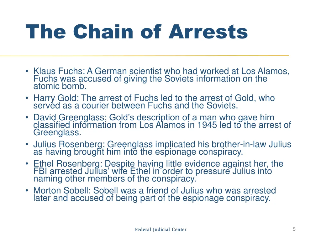 the chain of arrests