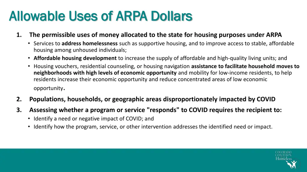 allowable uses of arpa dollars allowable uses