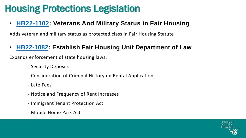 housing protections legislation housing