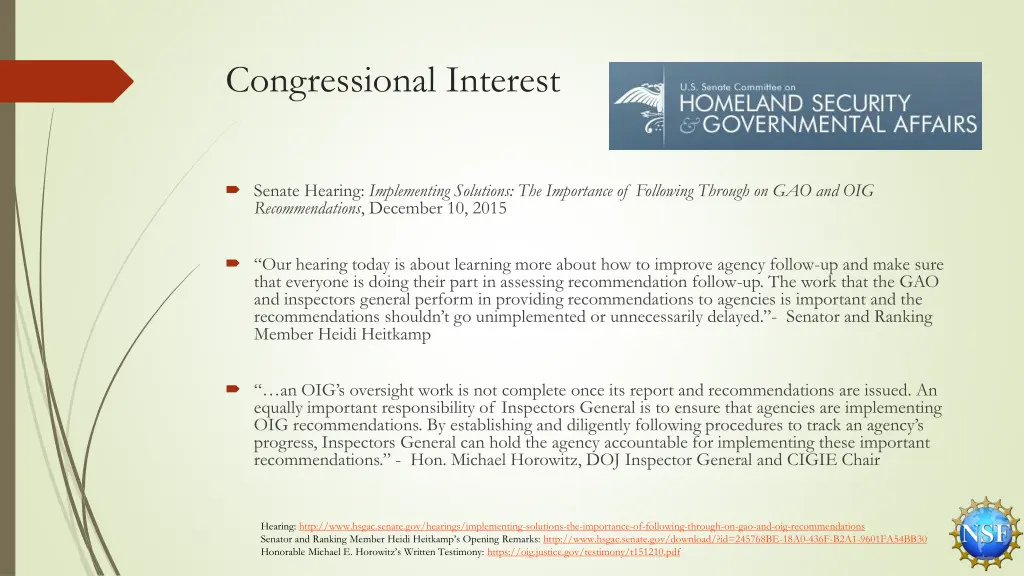 congressional interest