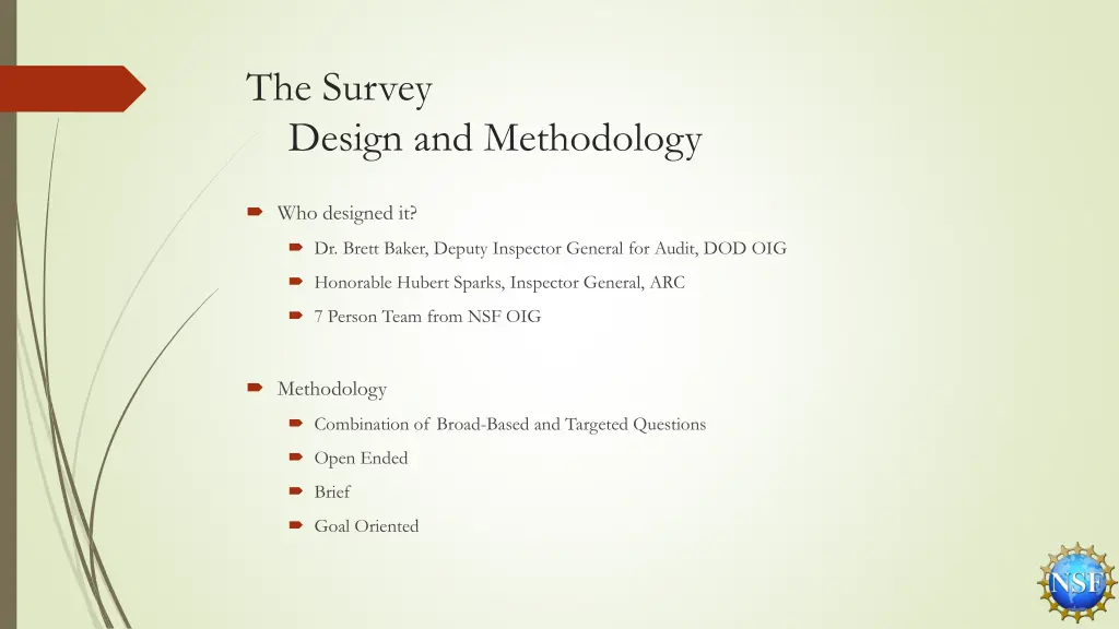 the survey design and methodology