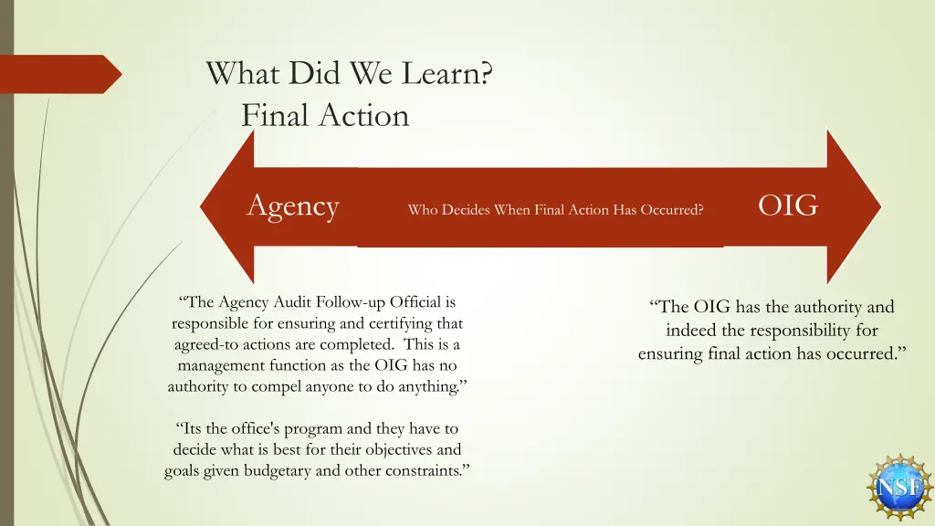 what did we learn final action 1