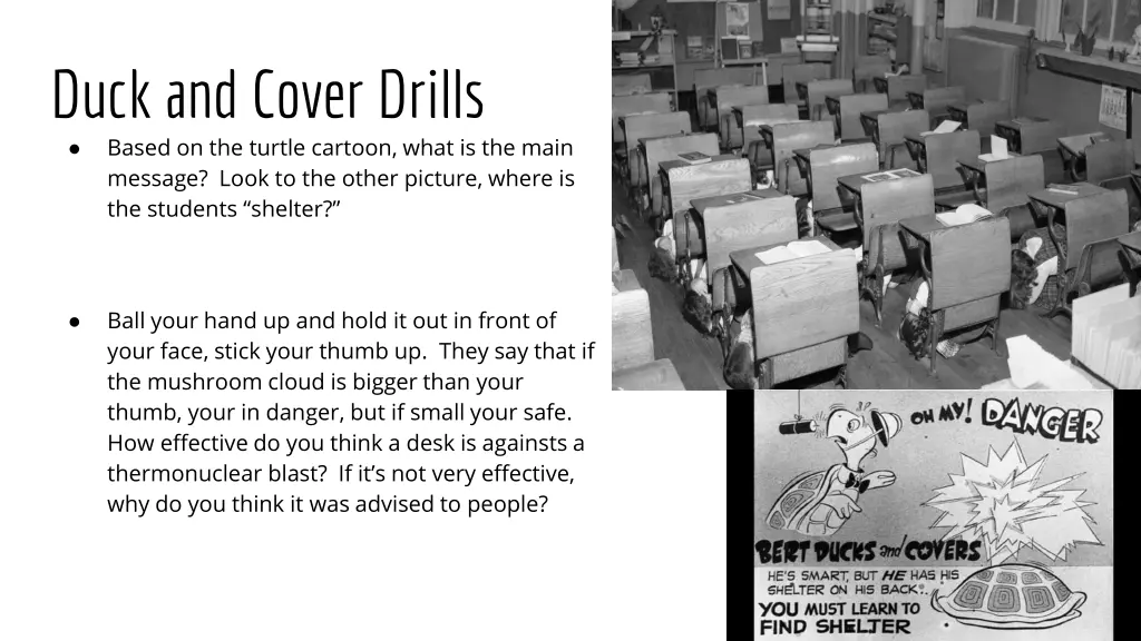 duck and cover drills based on the turtle cartoon