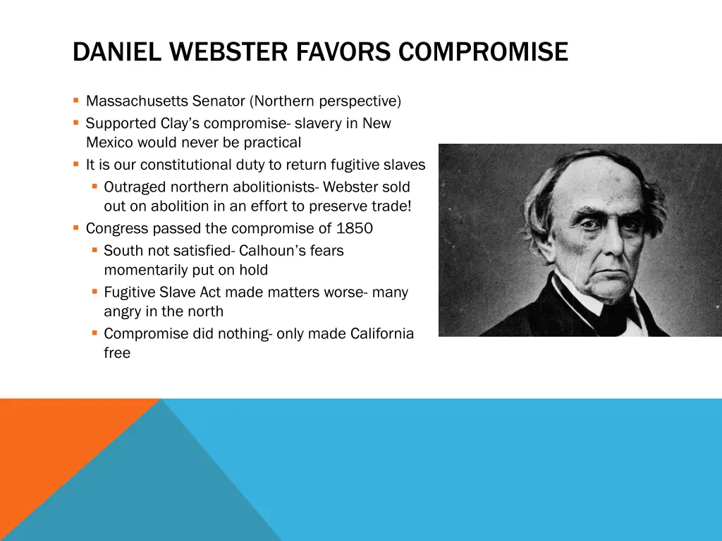 daniel webster favors compromise