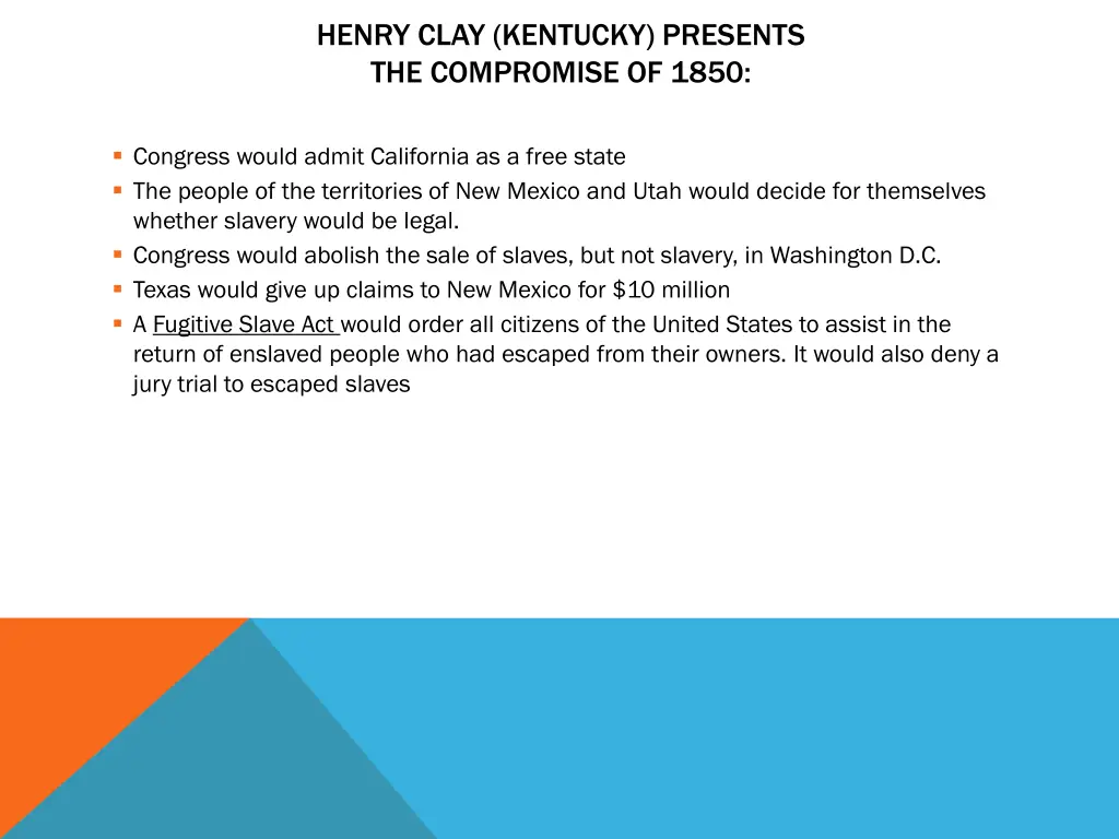 henry clay kentucky presents the compromise